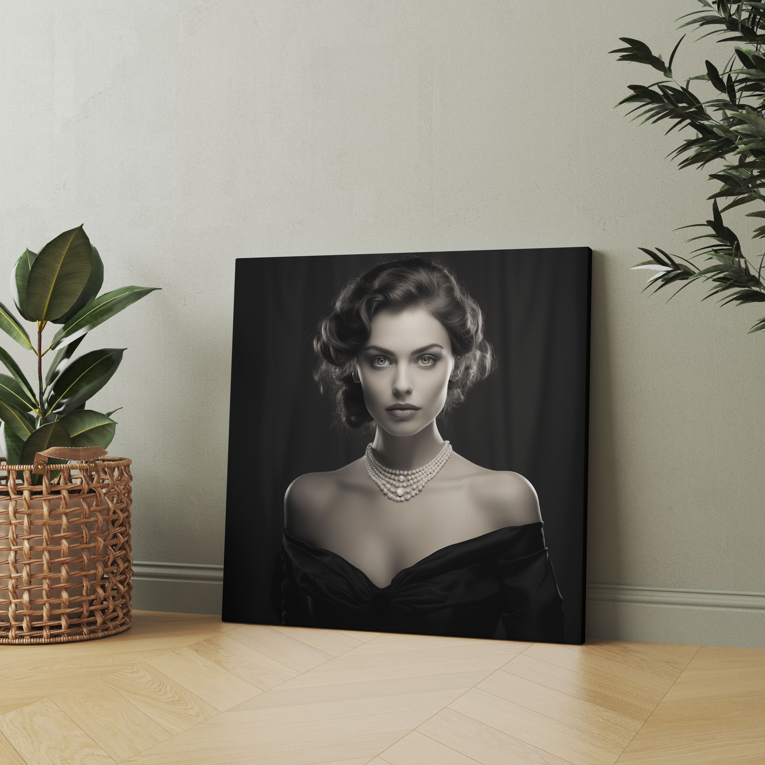 Classic Black And White Portrait Canvas Print 2